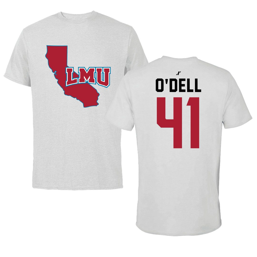 Loyola Marymount University Softball Light Gray State Performance Tee - #41 Lindsay O'Dell
