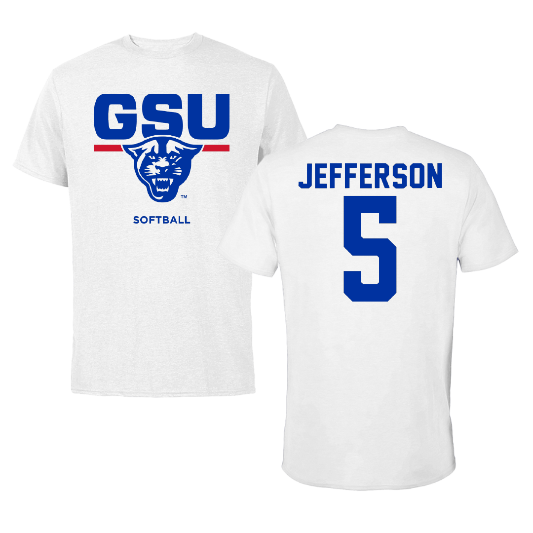 Georgia State University Softball White Tee - #5 Ciarra Jefferson