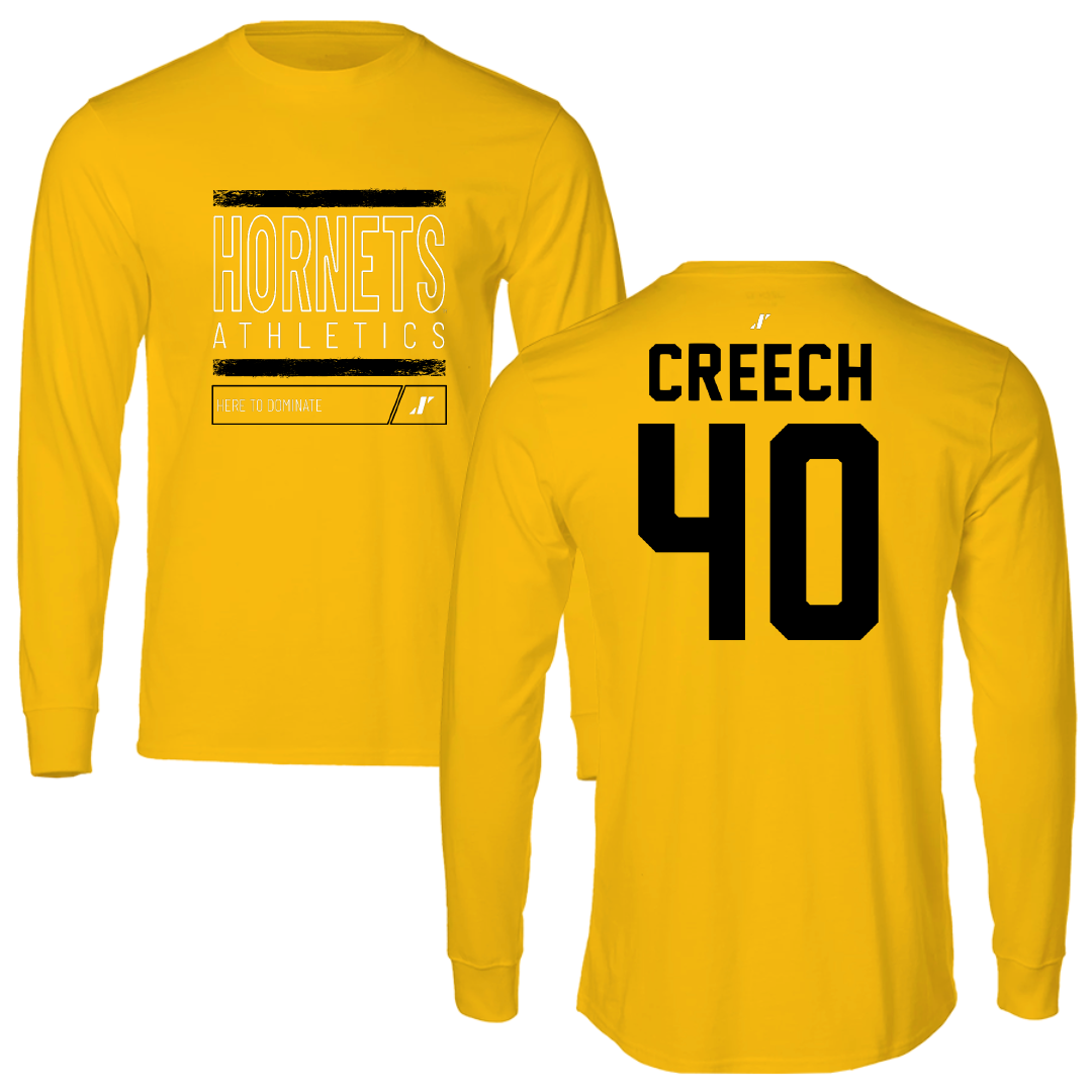 Alabama State University Football Gold Dominate Performance Long Sleeve - #40 Dylan Creech