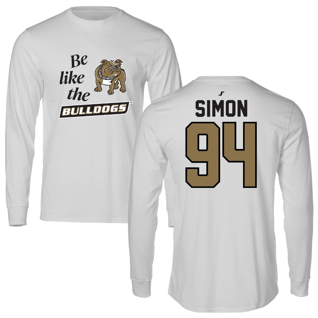 Bryant University Football Light Gray Be Like Us Performance Long Sleeve - #94 Jailynn Simon