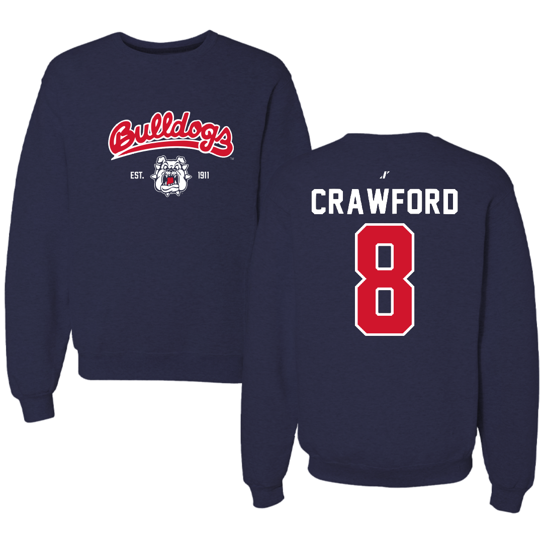 Fresno State University Basketball Navy General Crewneck - #8 Alex Crawford