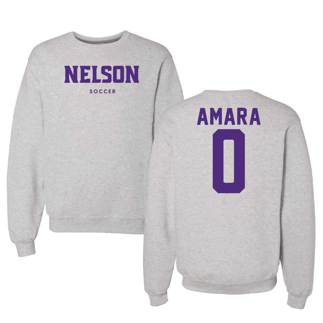 Nelson University Soccer Gray Crewneck - #0 Anna Amara