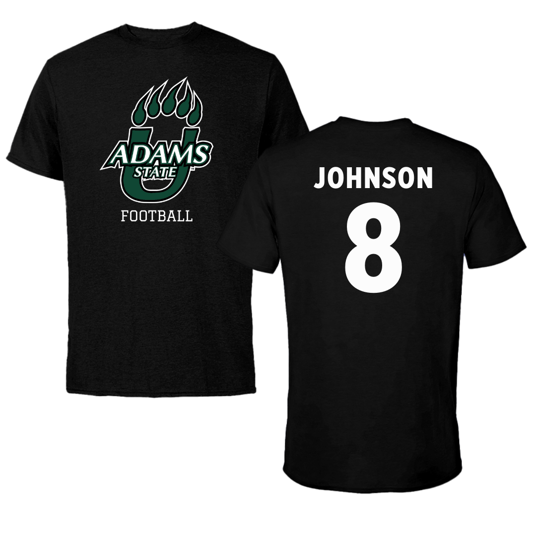 Adams State University Football Black State Performance Tee - #8 Aaron Johnson