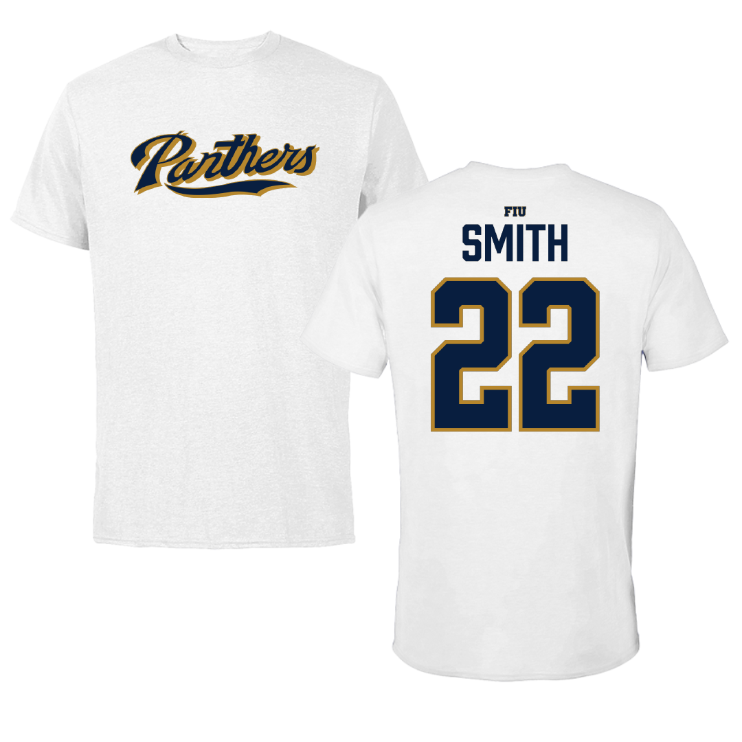 Florida International University Football White Performance Tee - #22 Nicholas Smith