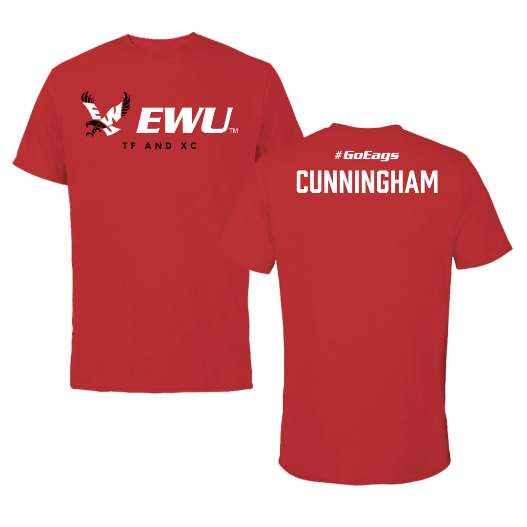 Eastern Washington University TF and XC Red Block Tee - Nic Cunningham