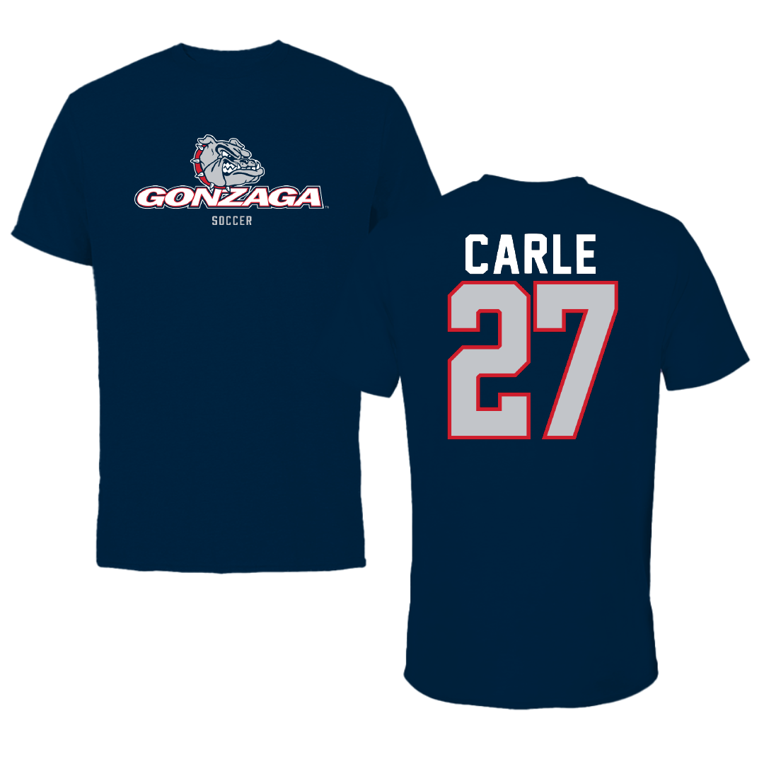 Gonzaga University Soccer Navy Block Performance Tee - #27 Spencer Carle