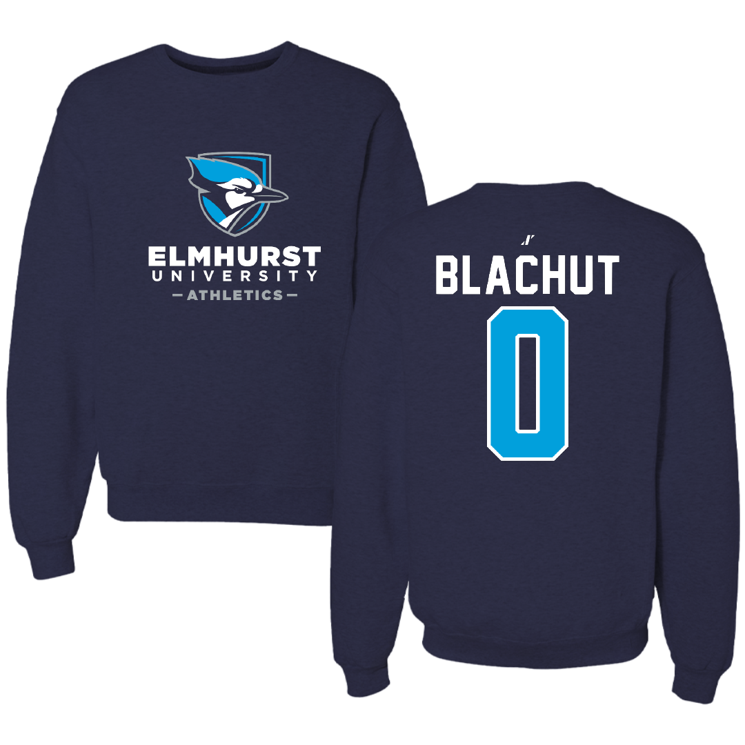 Elmhurst University Basketball Navy Crewneck - #0 Sebastian Blachut