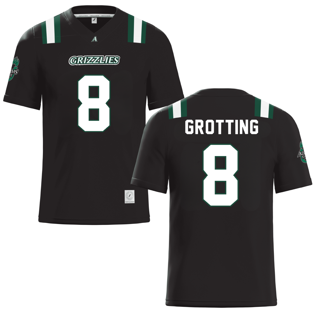 Adams State University Black Football Jersey - #8 Hans-Kristian Grotting