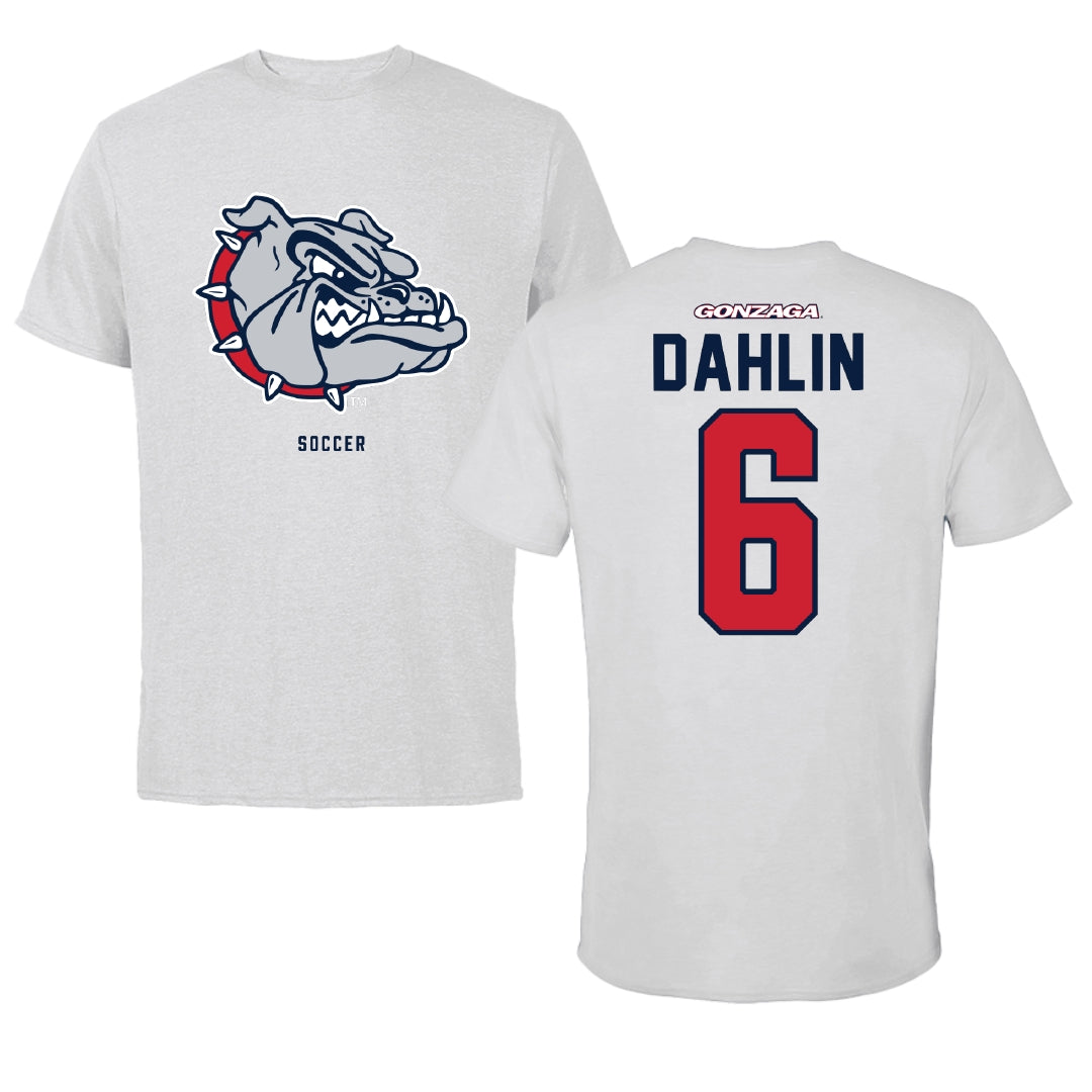 Gonzaga University Soccer Light Gray Tee - #6 Sam Dahlin