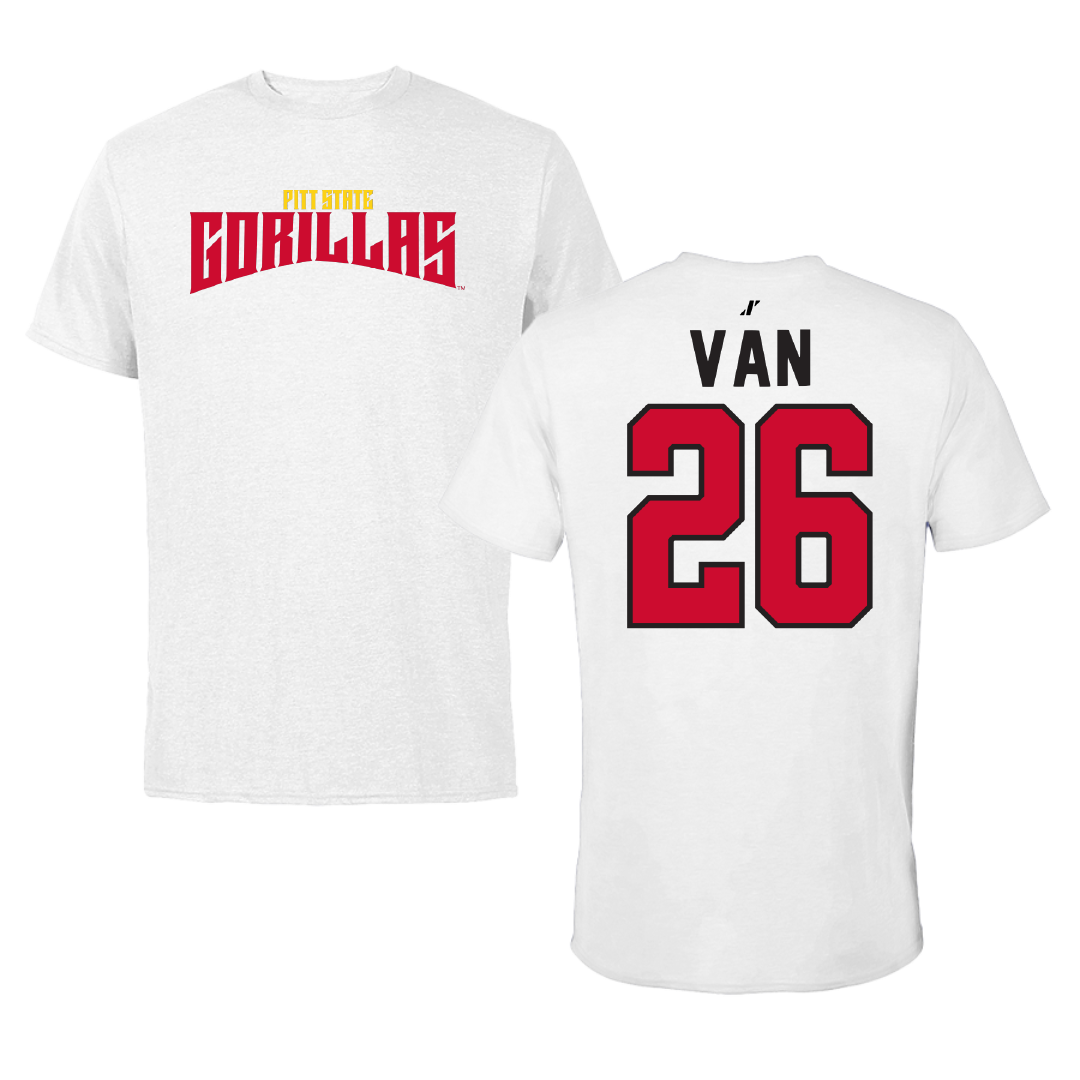 Pittsburg State University Football White Classic Tee - #26 Dylan Van
