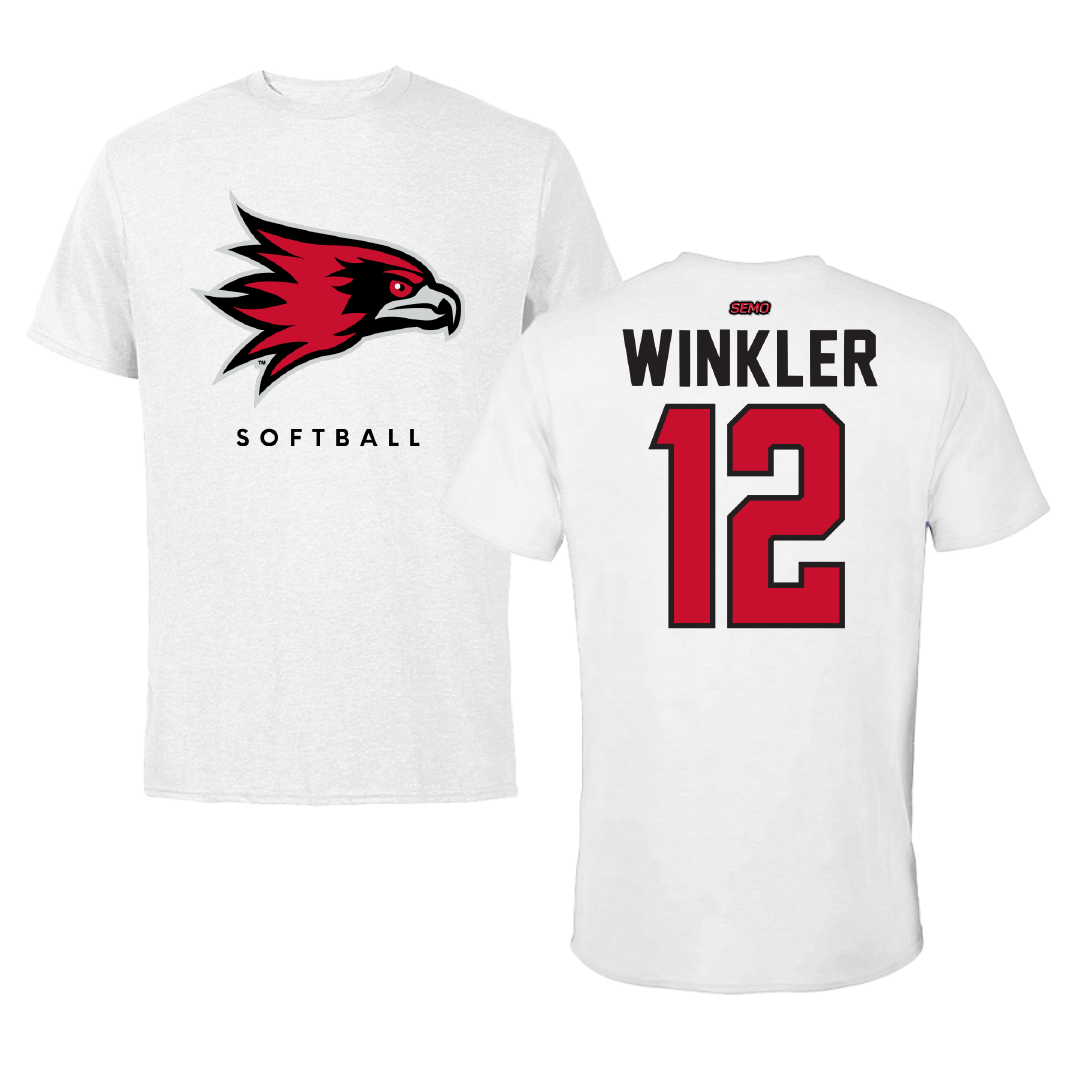 Southeast Missouri State University Softball White Tee - #12 Madison Winkler