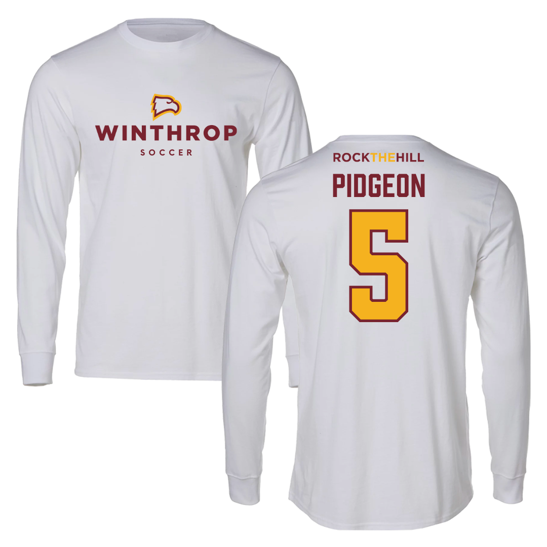 Winthrop University Soccer White Long Sleeve - #5 Sam Pidgeon