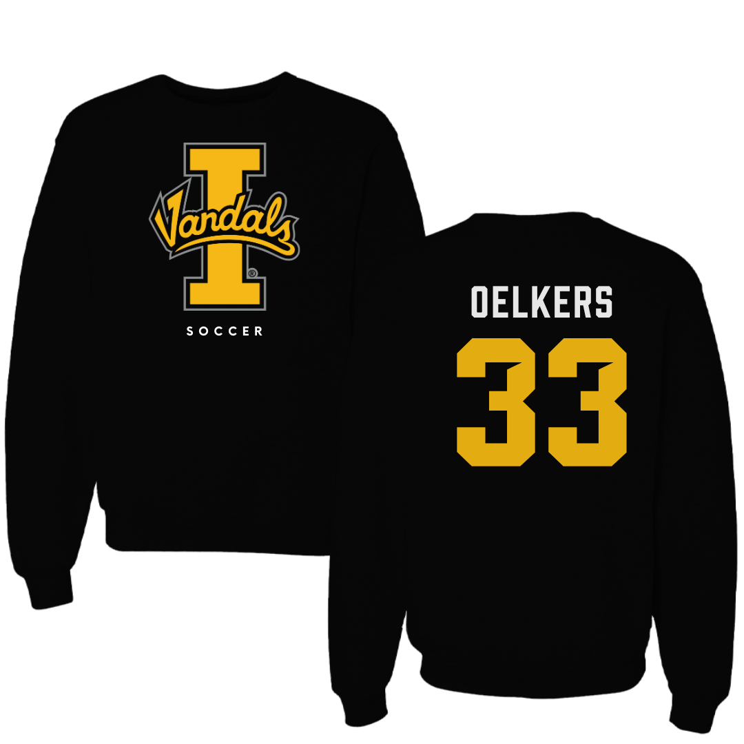 University of Idaho Soccer Black Crewneck - #33 Payton Oelkers