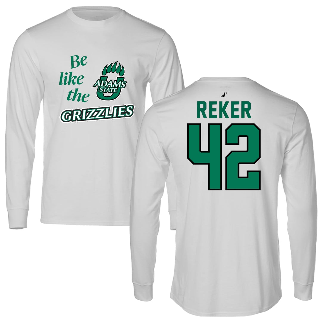 Adams State University Baseball Light Gray Be Like Us Performance Long Sleeve - #42 Seth Reker