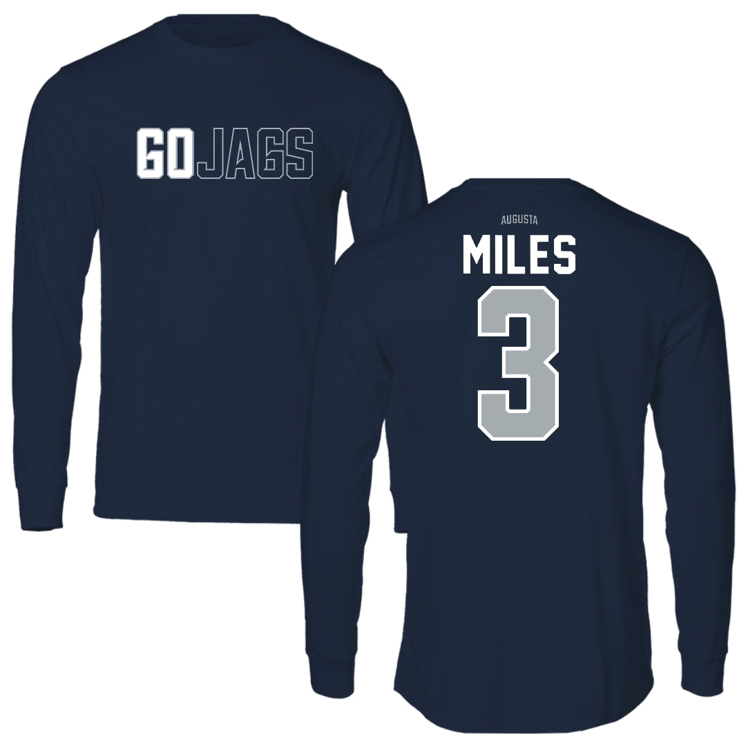 Augusta University Softball Navy Performance Long Sleeve - #3 Chesney Miles