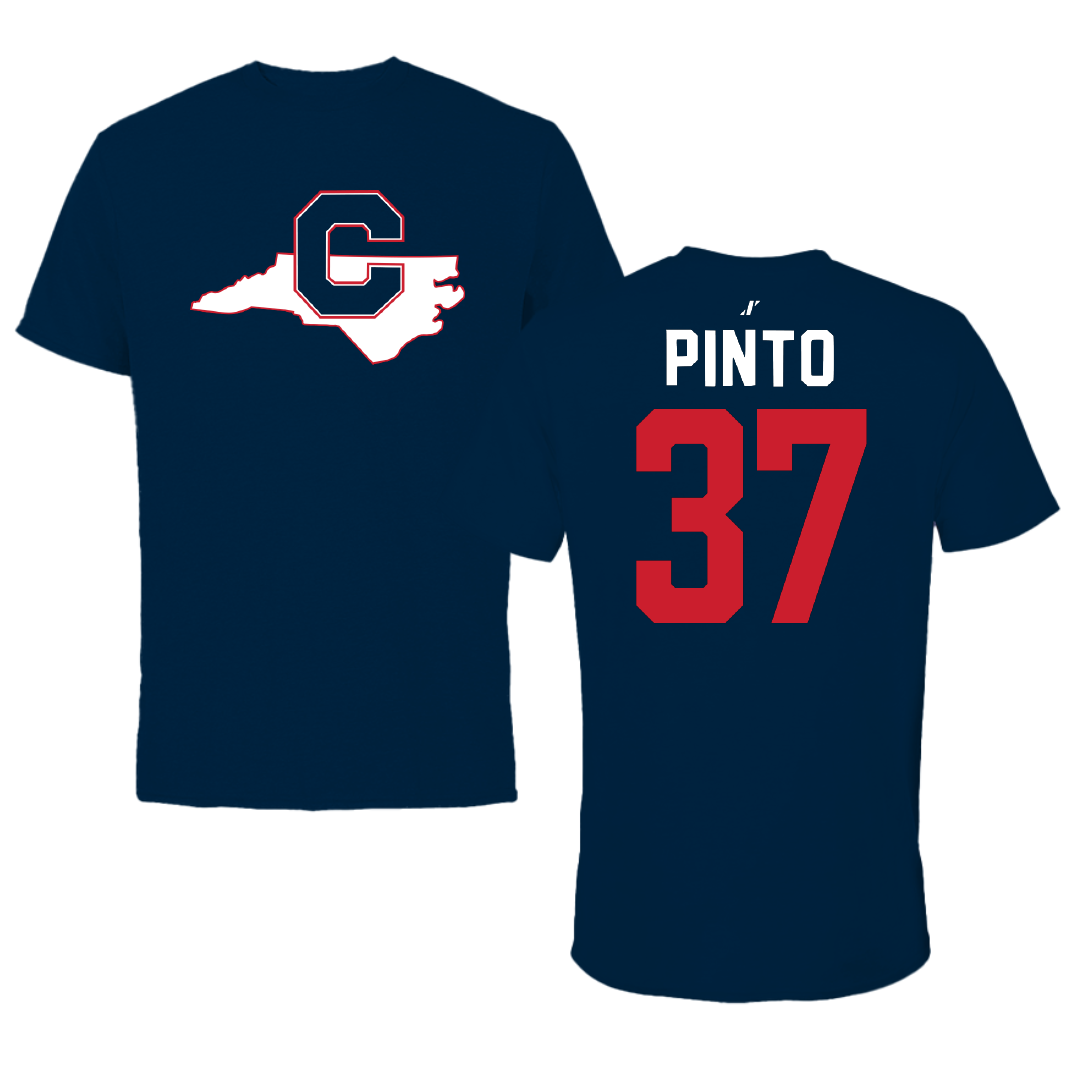 Catawba College Lacrosse Navy State Tee - #37 Nicholas Pinto