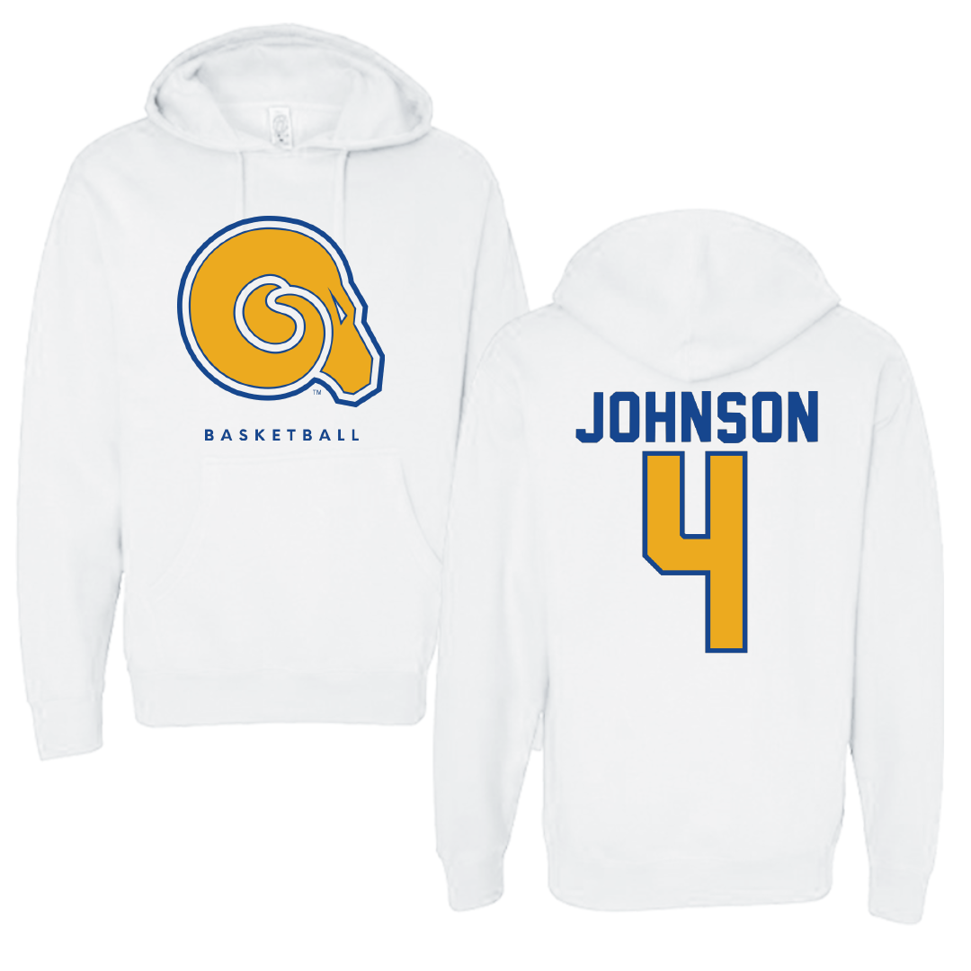 Albany State University Basketball White Hoodie - #4 Kj Johnson