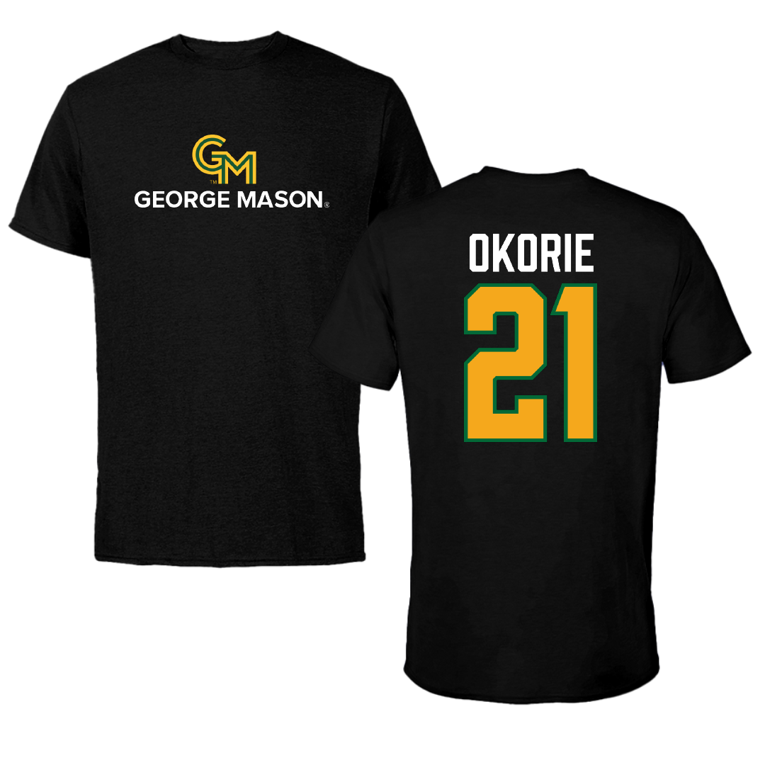 George Mason University Basketball Black Performance Tee - #21 Faith Okorie