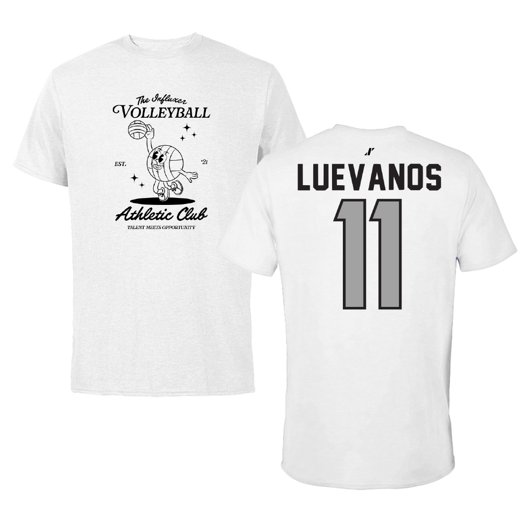 Volleyball White Influxer Athletic Club Tee - #11 Grace Luevanos