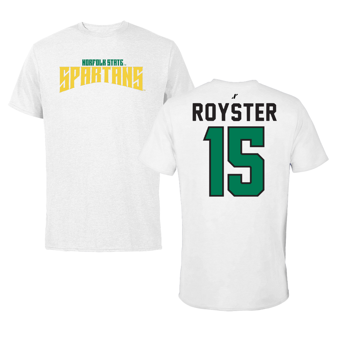 Norfolk State University Baseball White Classic Tee - #15 Liam Royster