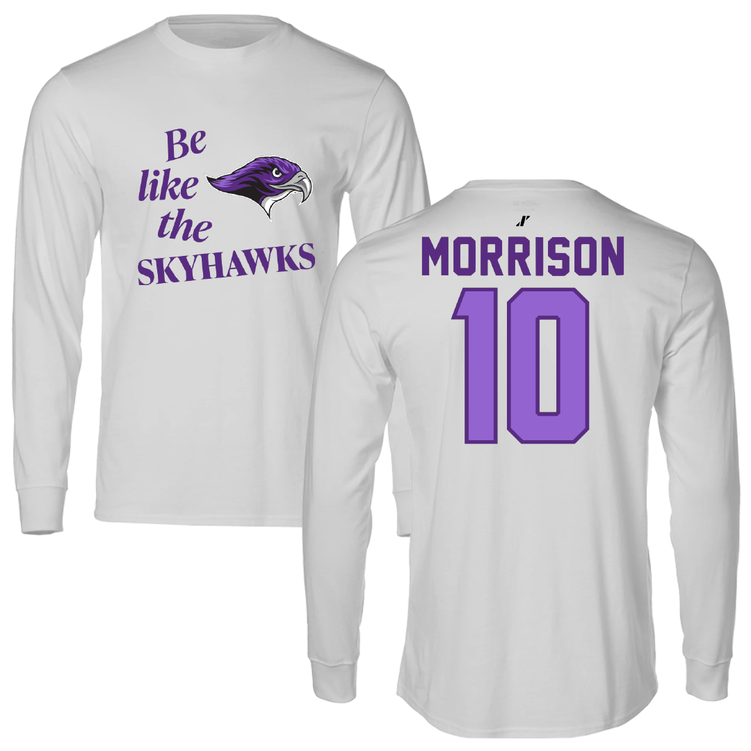 Stonehill College Baseball Light Gray Be Like Us Performance Long Sleeve - #10 Cam Morrison