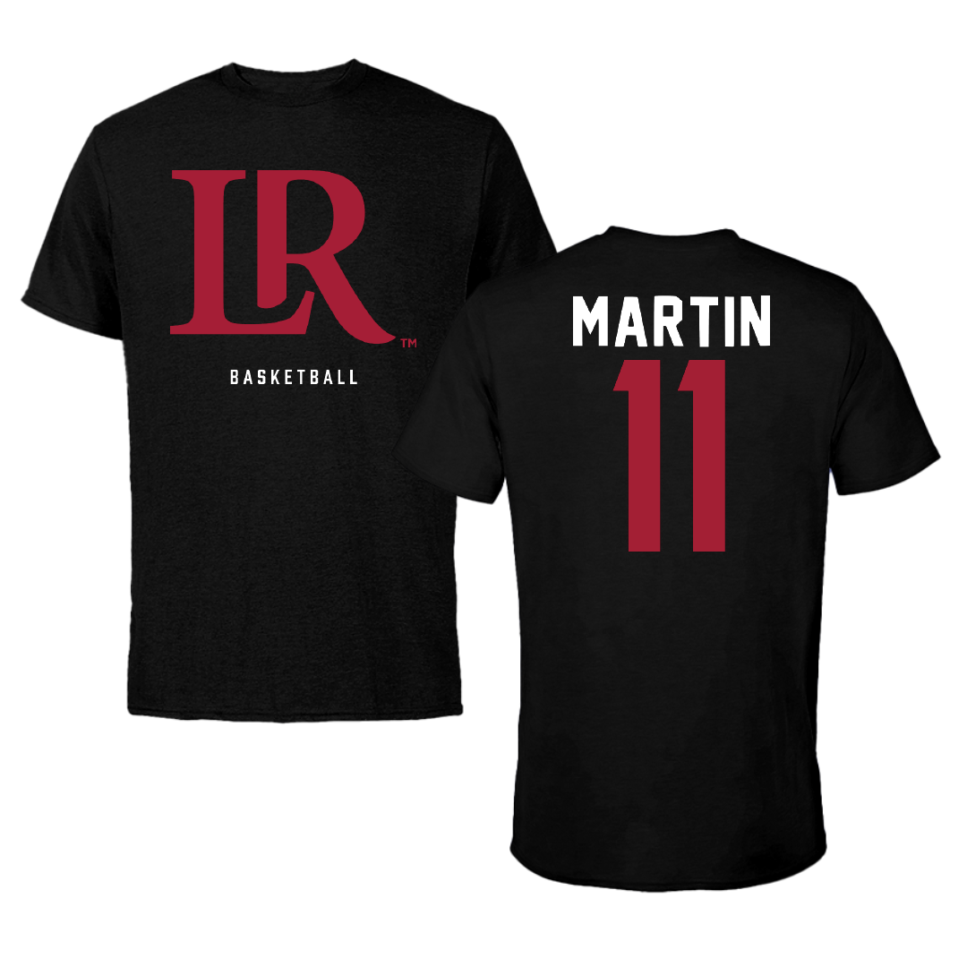 Lenoir-Rhyne University Basketball Black Tee - #11 Sam Martin