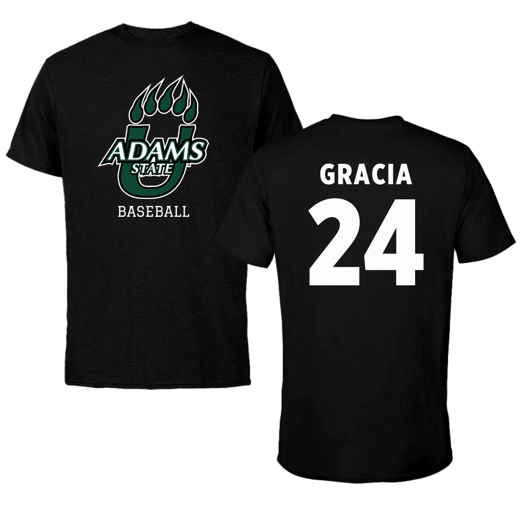 Adams State University Baseball Black State Tee - #24 Chris Gracia