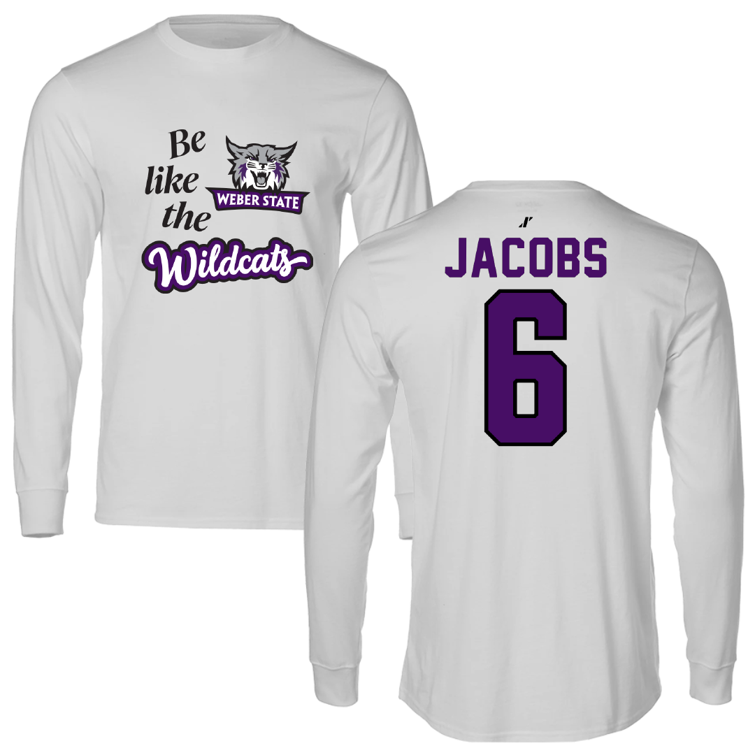 Weber State University Soccer Light Gray Be Like Us Performance Long Sleeve - #6 Emery Jacobs