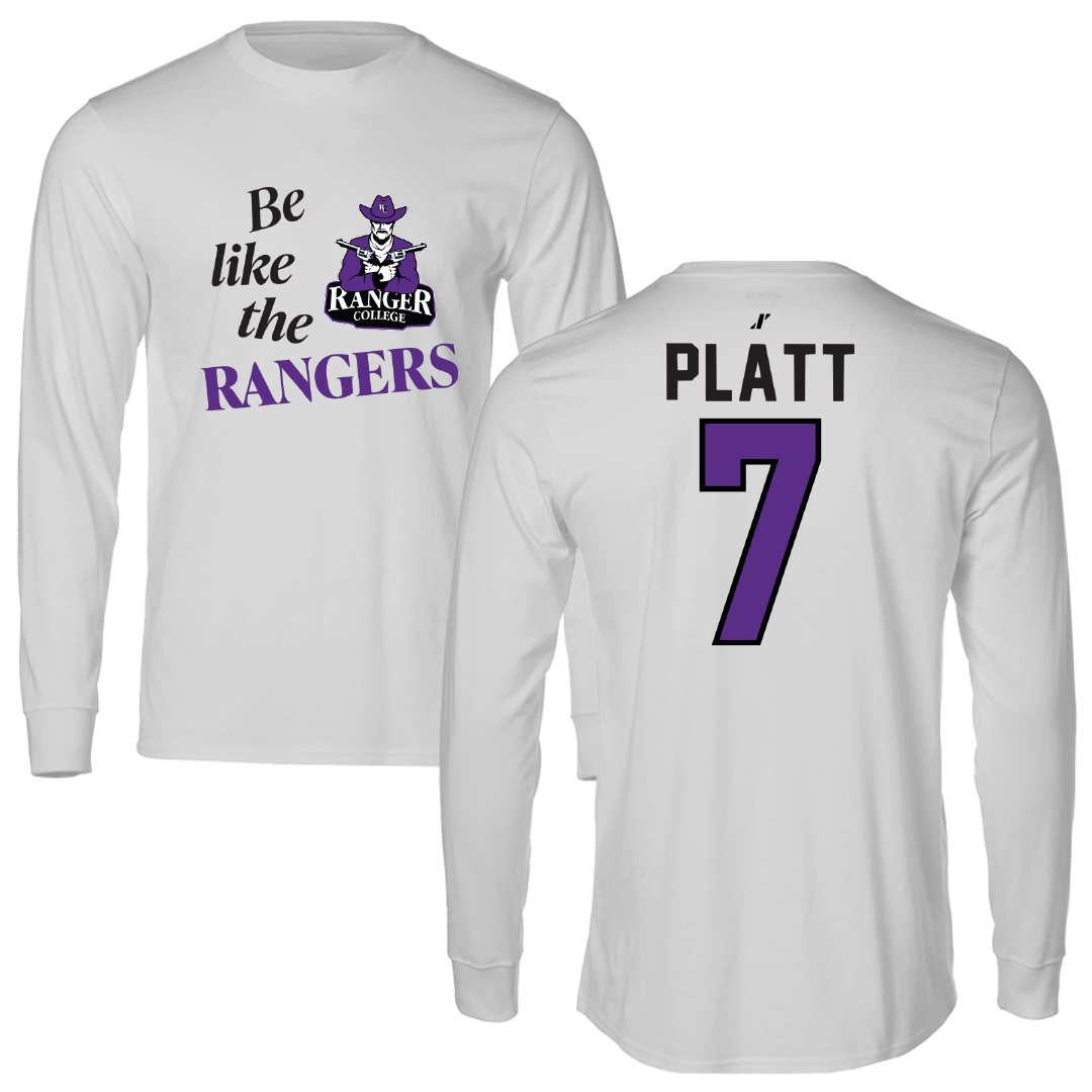 Ranger College Softball Light Gray Be Like Us Performance Long Sleeve - #7 Ali Platt