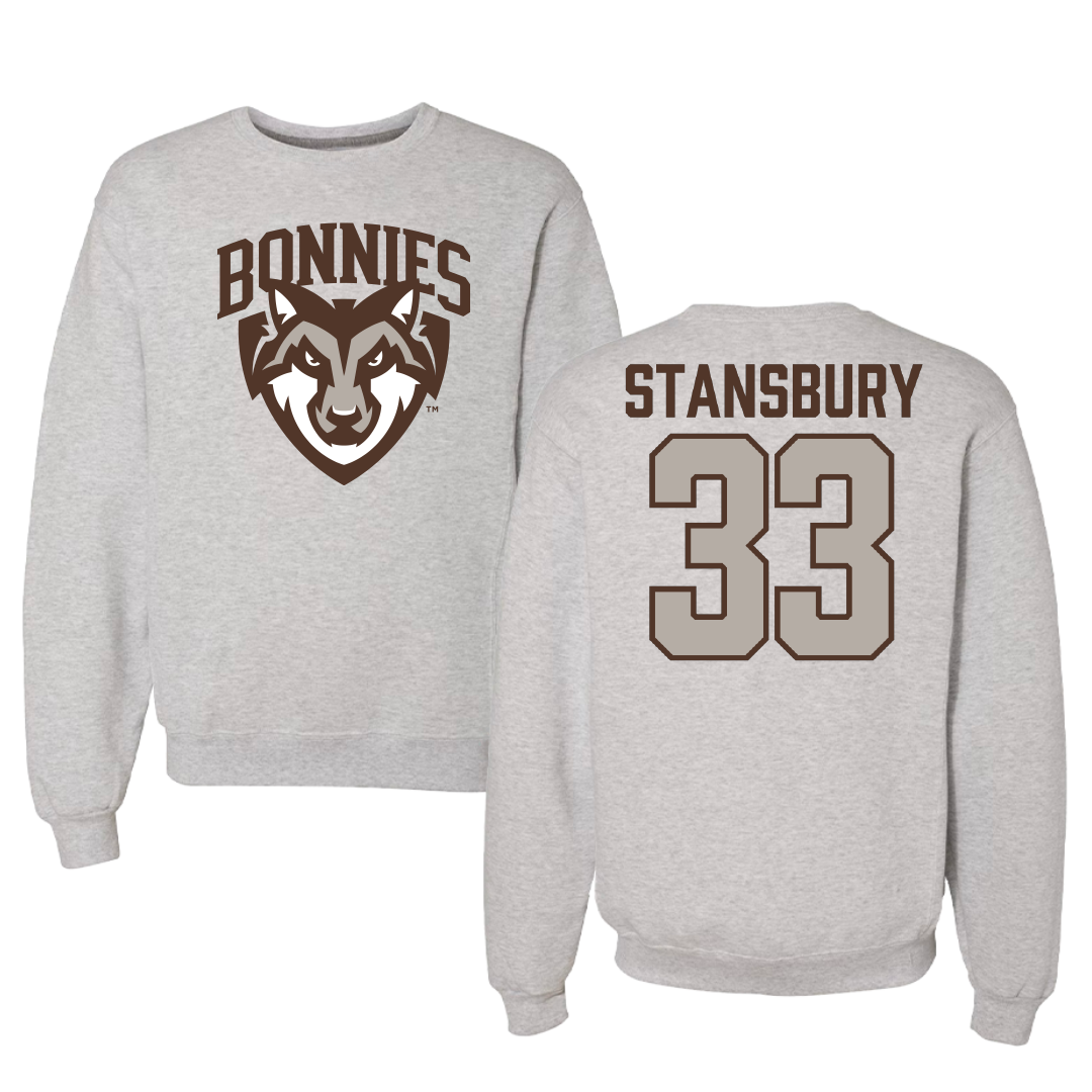 St. Bonaventure University Soccer Gray Crewneck - #33 Kendall Stansbury