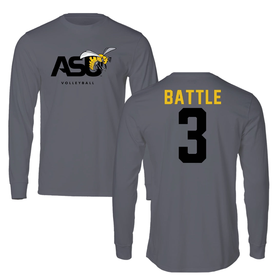 Alabama State University Volleyball Dark Gray Long Sleeve - #3 Norielle Battle