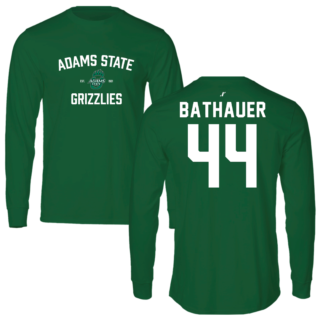 Adams State University Baseball Green General Long Sleeve - #44 Mike Bathauer