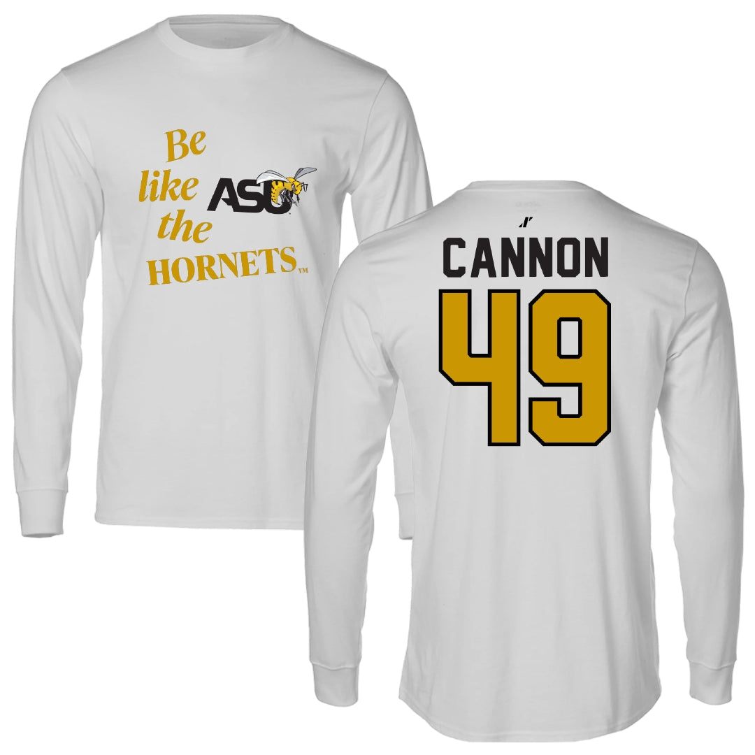 Alabama State University Football Light Gray Be Like Us Long Sleeve - #49 Baylor Cannon