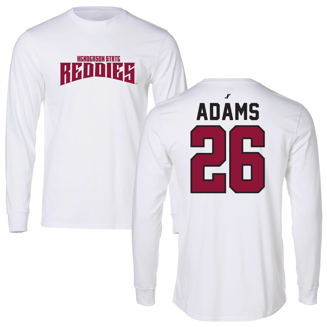 Henderson State University Football White Classic Performance Long Sleeve - #26 Devon Adams