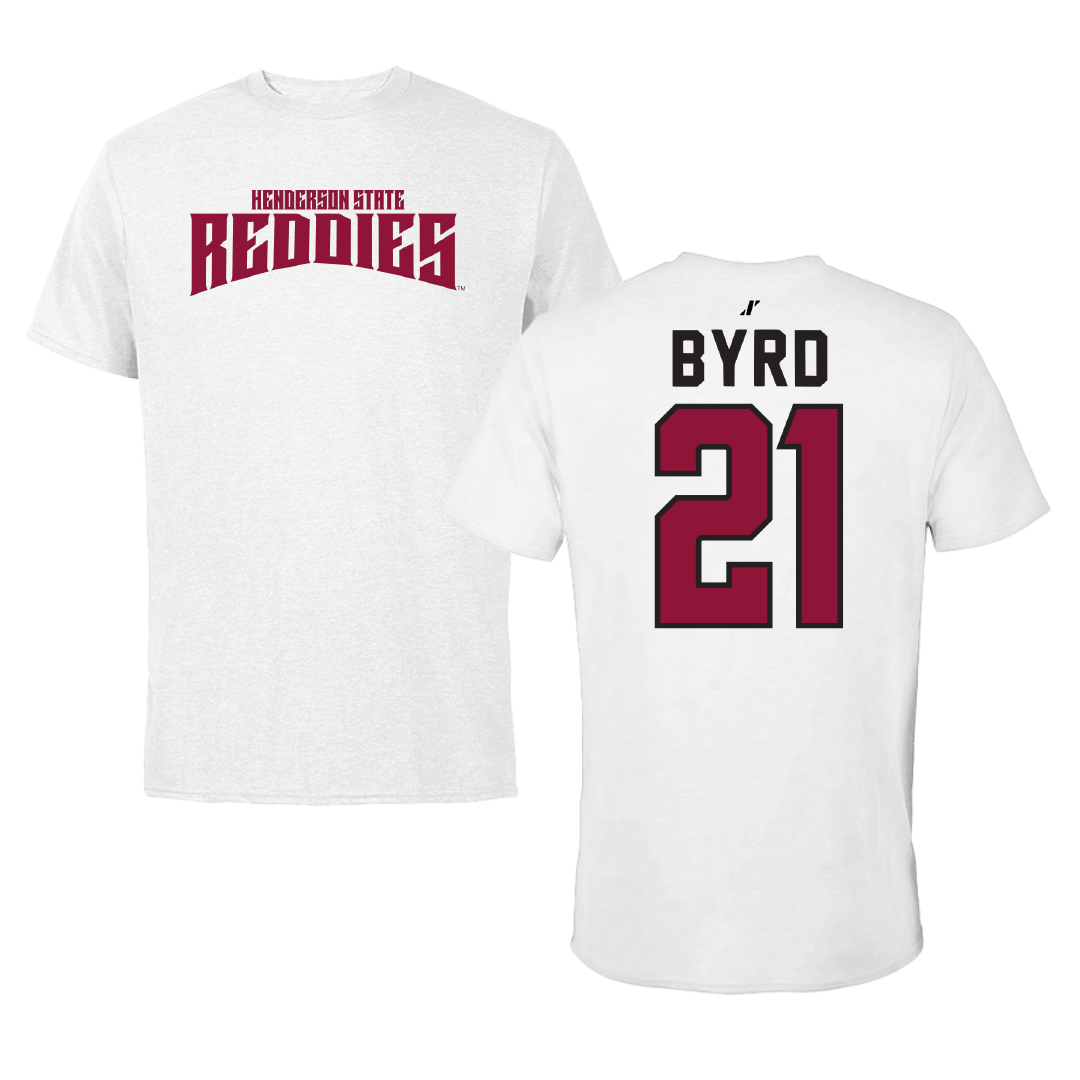 Henderson State University Baseball White Classic Performance Tee - #21 Payton Byrd