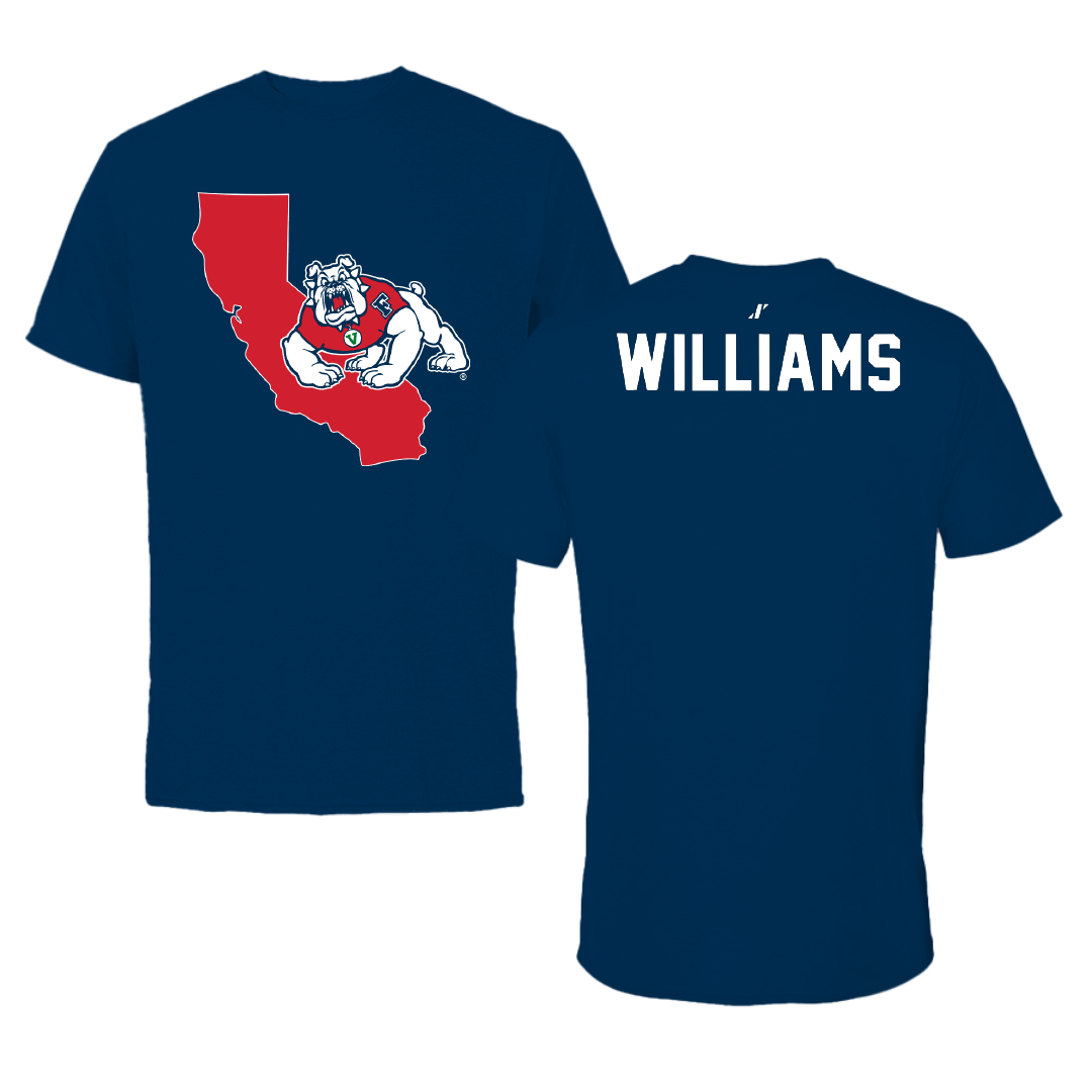 Fresno State University TF and XC Navy State Performance Tee - Elijah Williams