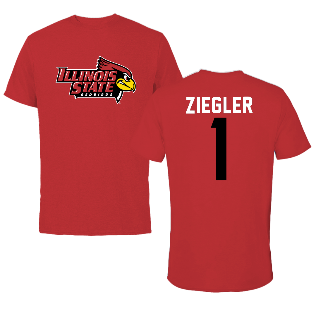 Illinois State University Volleyball Red Redbird Tee - #1 Ruth Ziegler