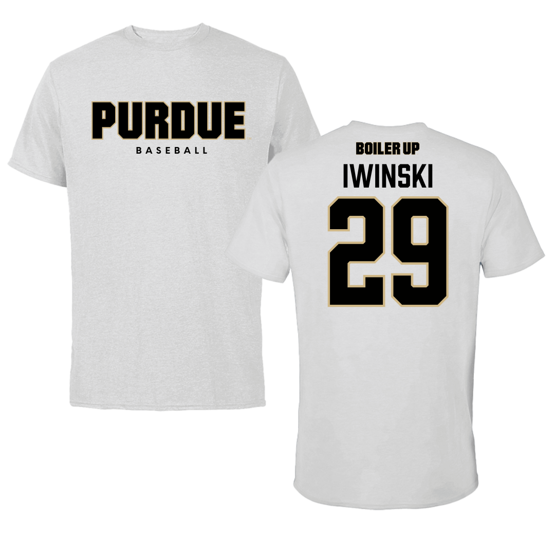 Purdue University Baseball Solid Athletic Gray Tee - #29 Kyle Iwinski