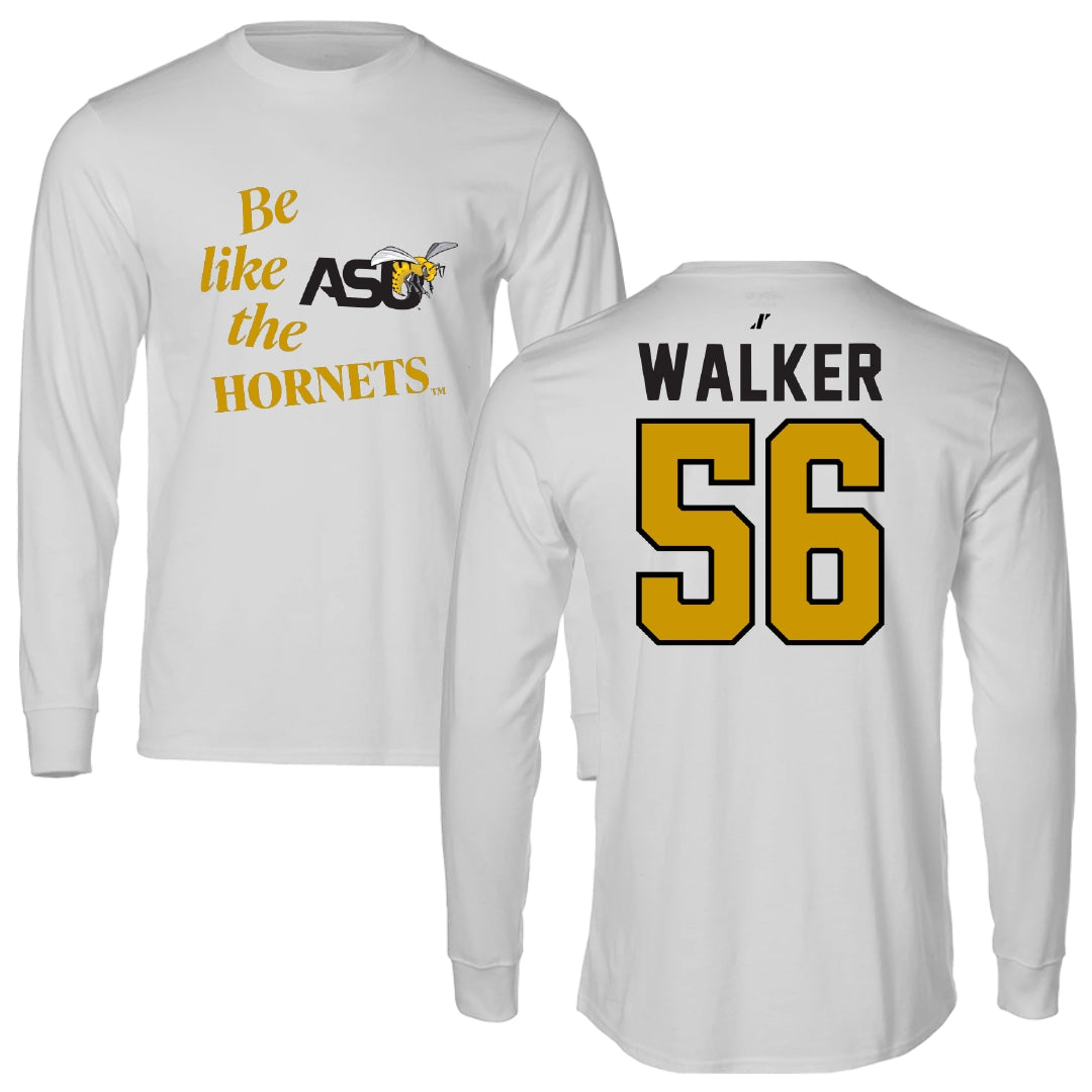 Alabama State University Football Light Gray Be Like Us Performance Long Sleeve - #56 Elijah Walker