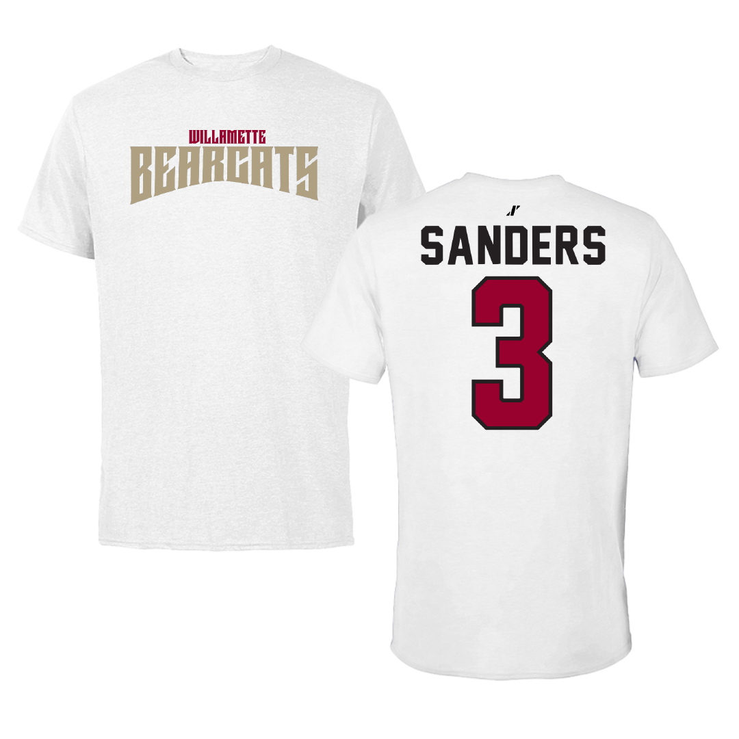 Willamette University Basketball White Classic Performance Tee - #3 Maya Sanders