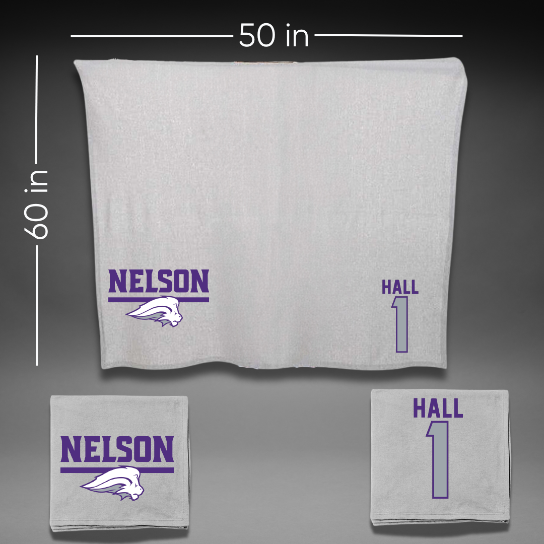 Nelson University Basketball Gray Blanket - #1 Alerick Hall