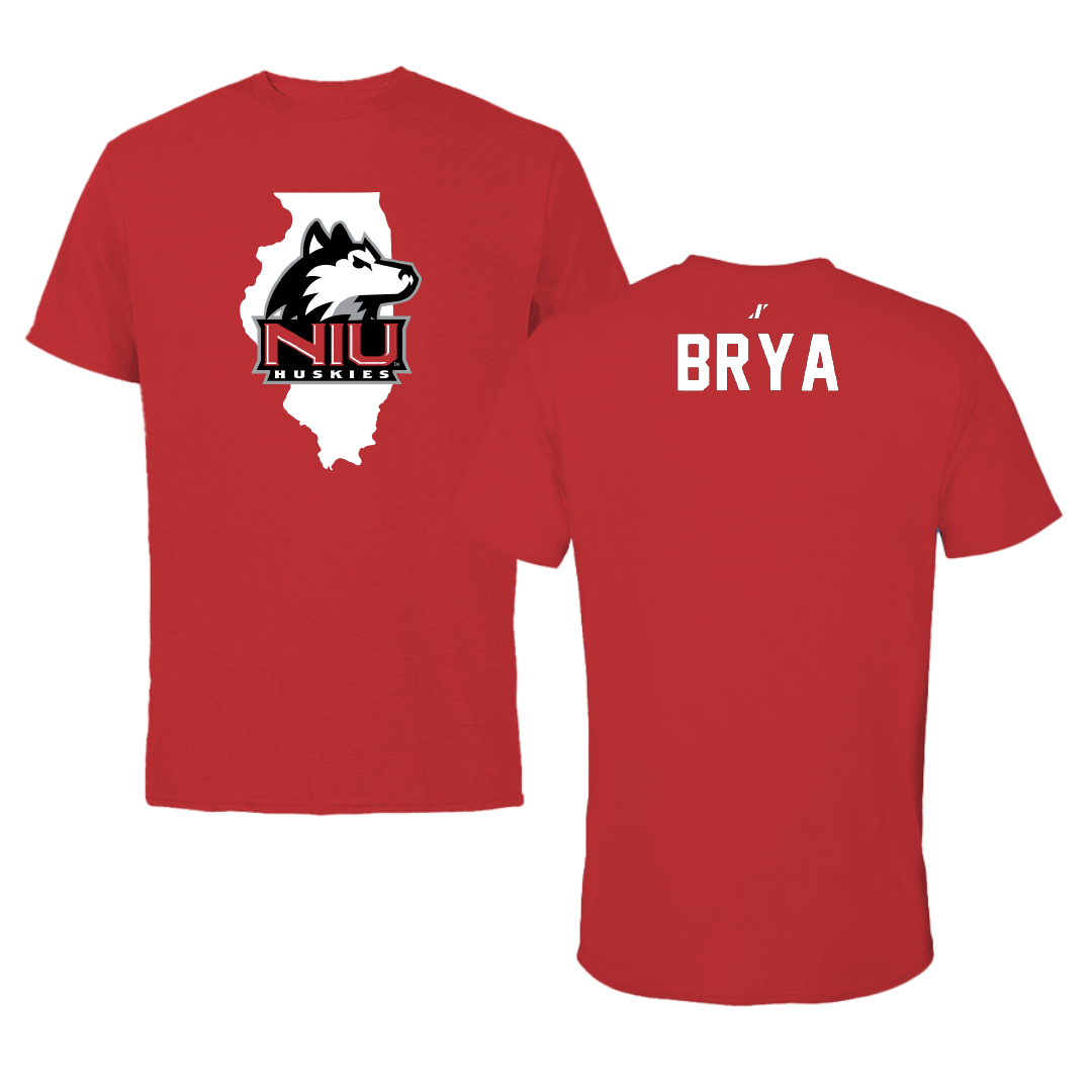 Northern Illinois University Wrestling Red State Tee - Jacob Brya