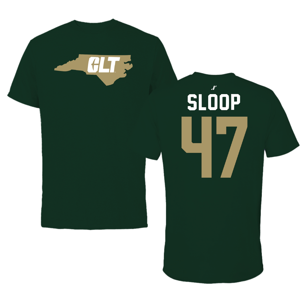 The University of North Carolina at Charlotte Baseball Forest Green State Tee - #47 Hunter Sloop