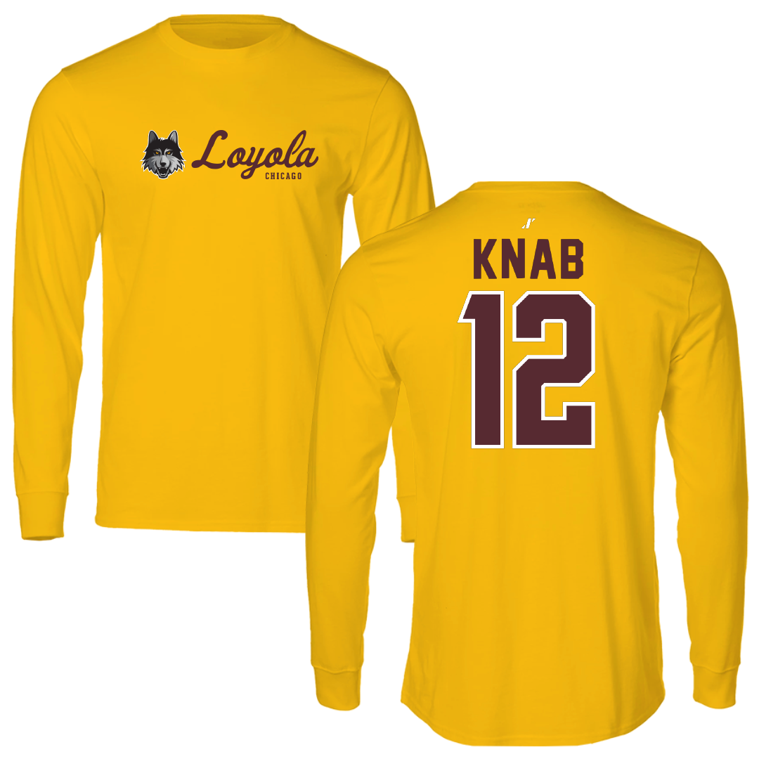 Loyola University-Chicago Soccer Gold General Performance Long Sleeve - #12 Olivia Knab