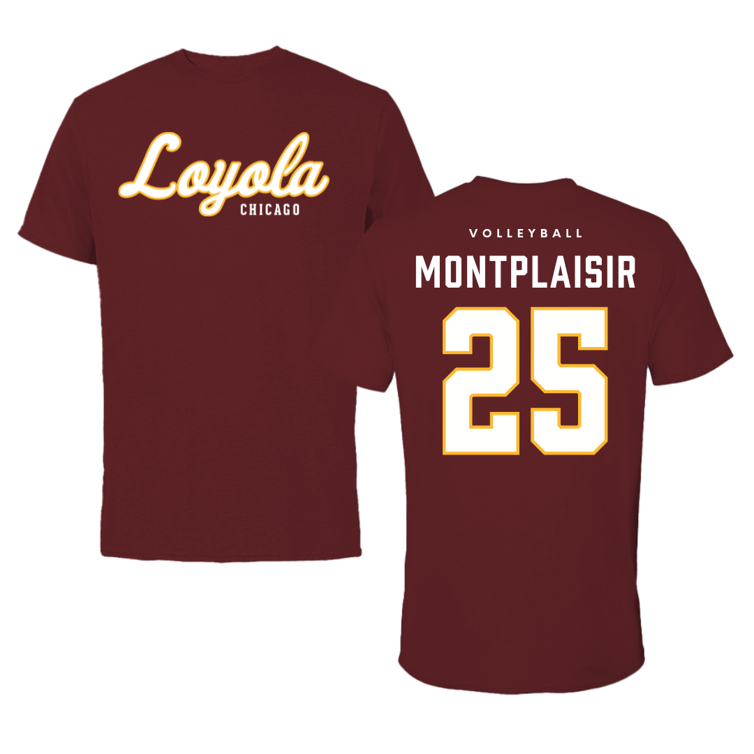 Loyola University-Chicago Volleyball Maroon Loyola Tee - #25 Benjamin Montplaisir