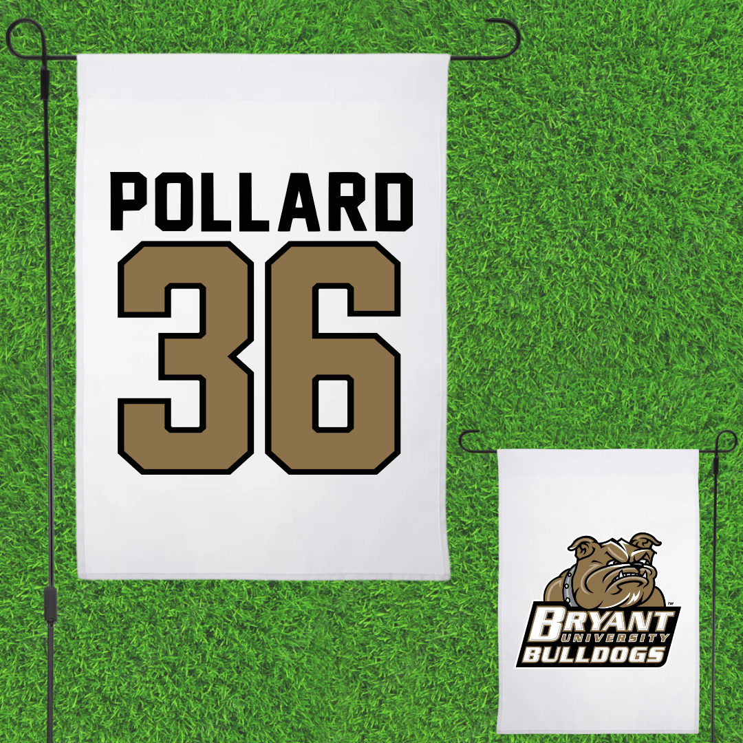 Bryant University Soccer White Garden Flag - #36 Daimon Pollard