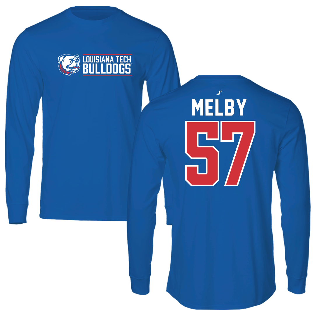 Louisiana Tech University Baseball Blue General Long Sleeve - #57 Will Melby