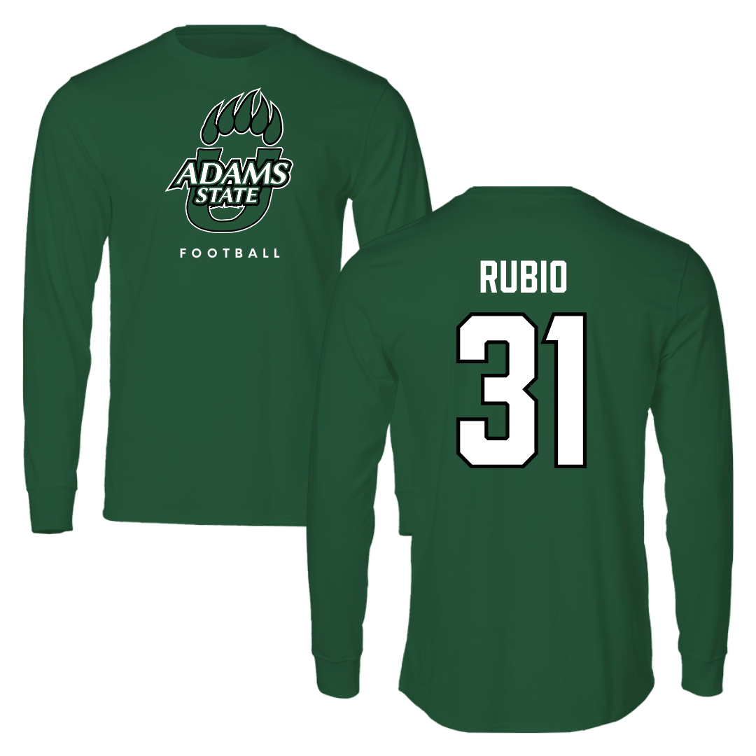 Adams State University Football Forest Green Long Sleeve - #31 Miguel Rubio