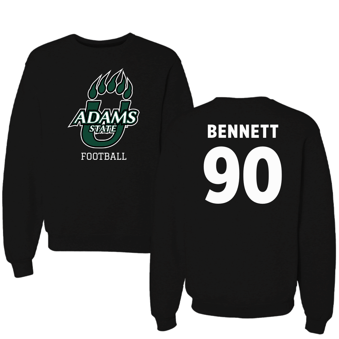 Adams State University Football Black State Crewneck - #90 Brandon Bennett