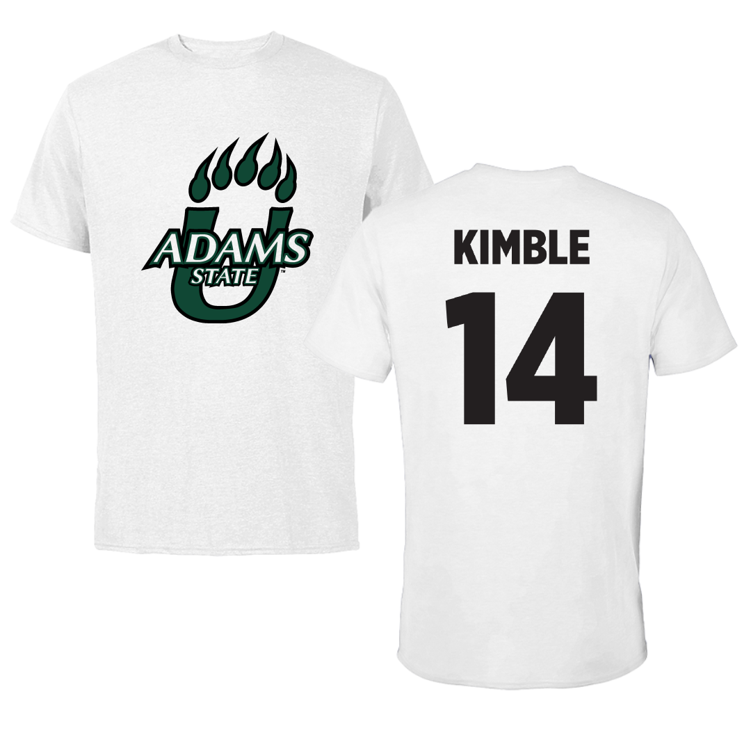 Adams State University Basketball White Performance Tee - #14 Cam Kimble